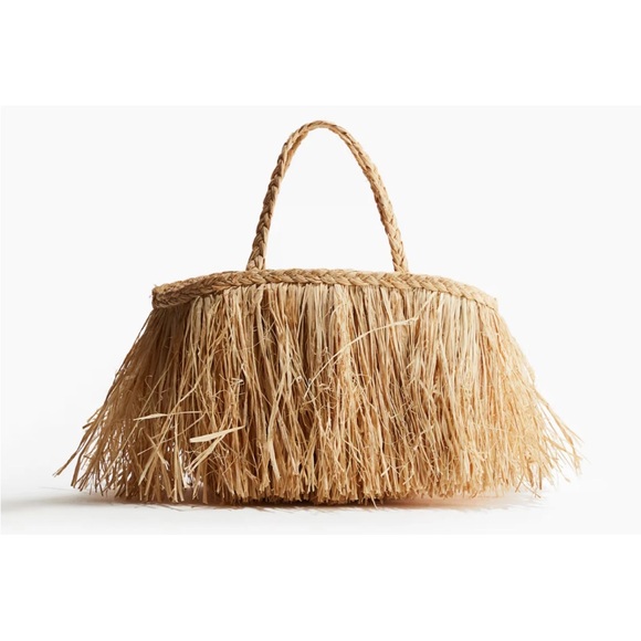 H&M fringe handbag raffia NWT LAST ONE - Picture 6 of 15